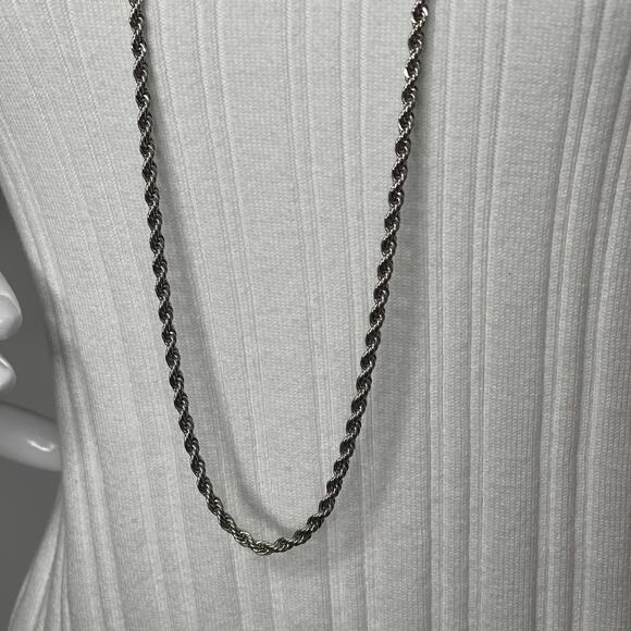 Necklace silver tone rope chain costume jewelry versatile wrappable layering - Picture 2 of 11